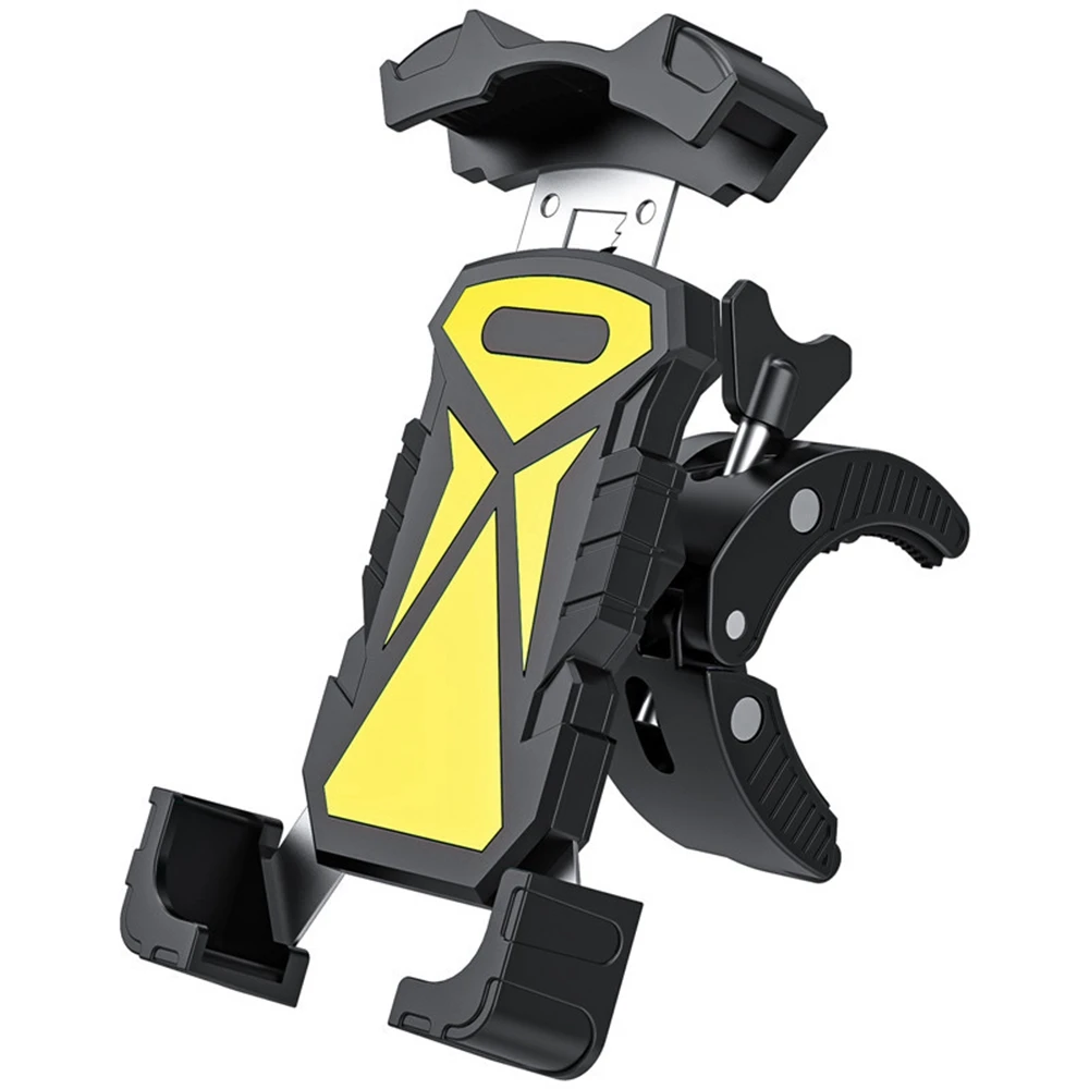 Bike Phone Holder Bicycle Mobile Cellphone Holder for iPhone Samsung Xiaomi Motorized Navigation Bracket Yellow