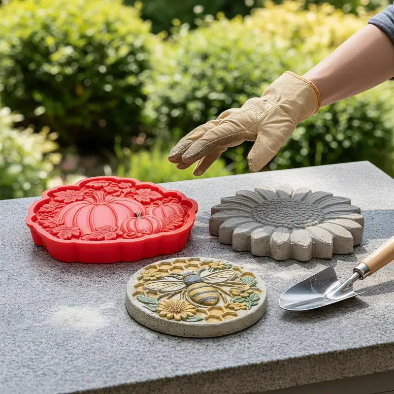 Large Silicone Garden Stepping Stone Mold Non-Toxic Reusable for DIY Outdoor Path Walkway Patio Decoration
