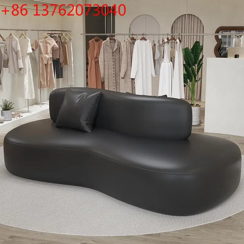 

Cat-scratch-resistant Leather Double-sided Arc-shaped Sofa Beauty Salon Reception Rest Areas Creative Sofa Simple Modern