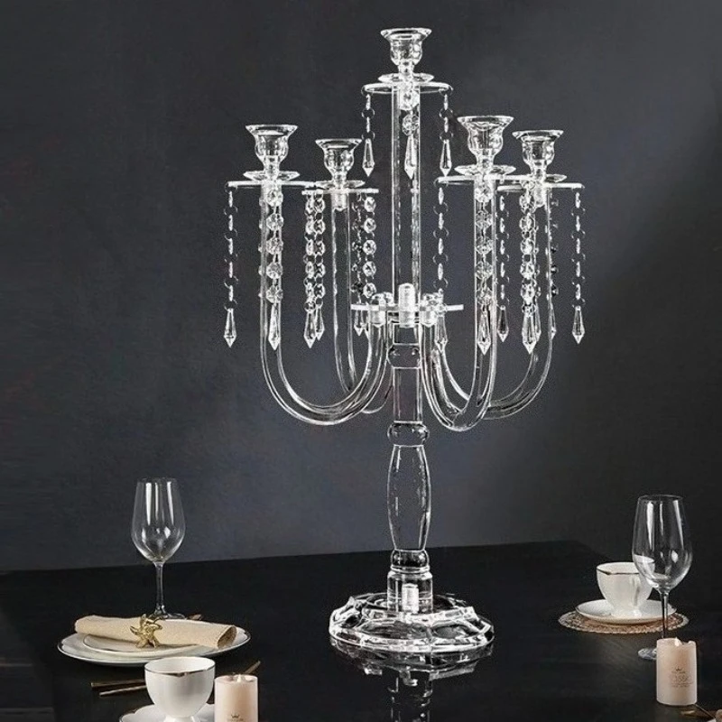 Morden Candle Holder Acrylic Transparent Elegant Candlestick Aesthetic Desktop Candle Stick Holder Home Wedding Table Decoration