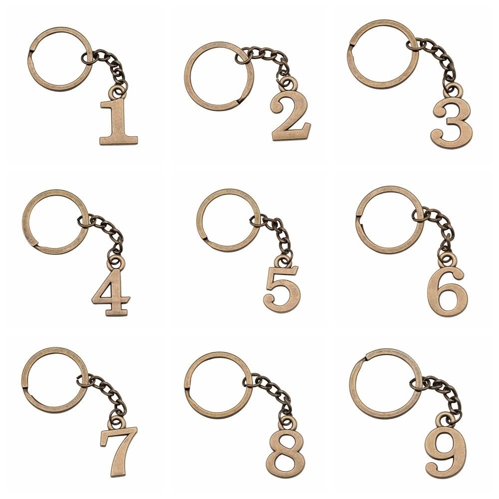 

Arabic Numerals Keyring Metal Alloy Figure Keychain 0 1 2 3 4 5 6 7 8 9 Lucky Number Hangtag Marker for Key and Room