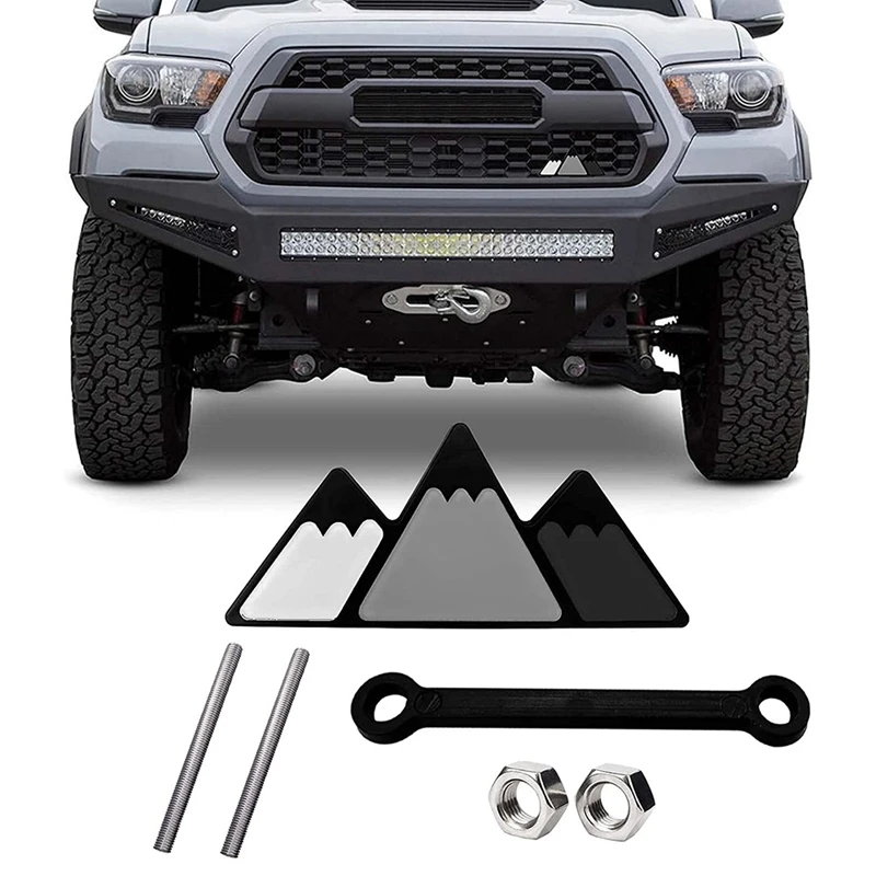 Tri-Color Grille Badge Logo Grill Decoration Car Truck Label For Toyota- Tacoma 4Runner Rav4 Highlander