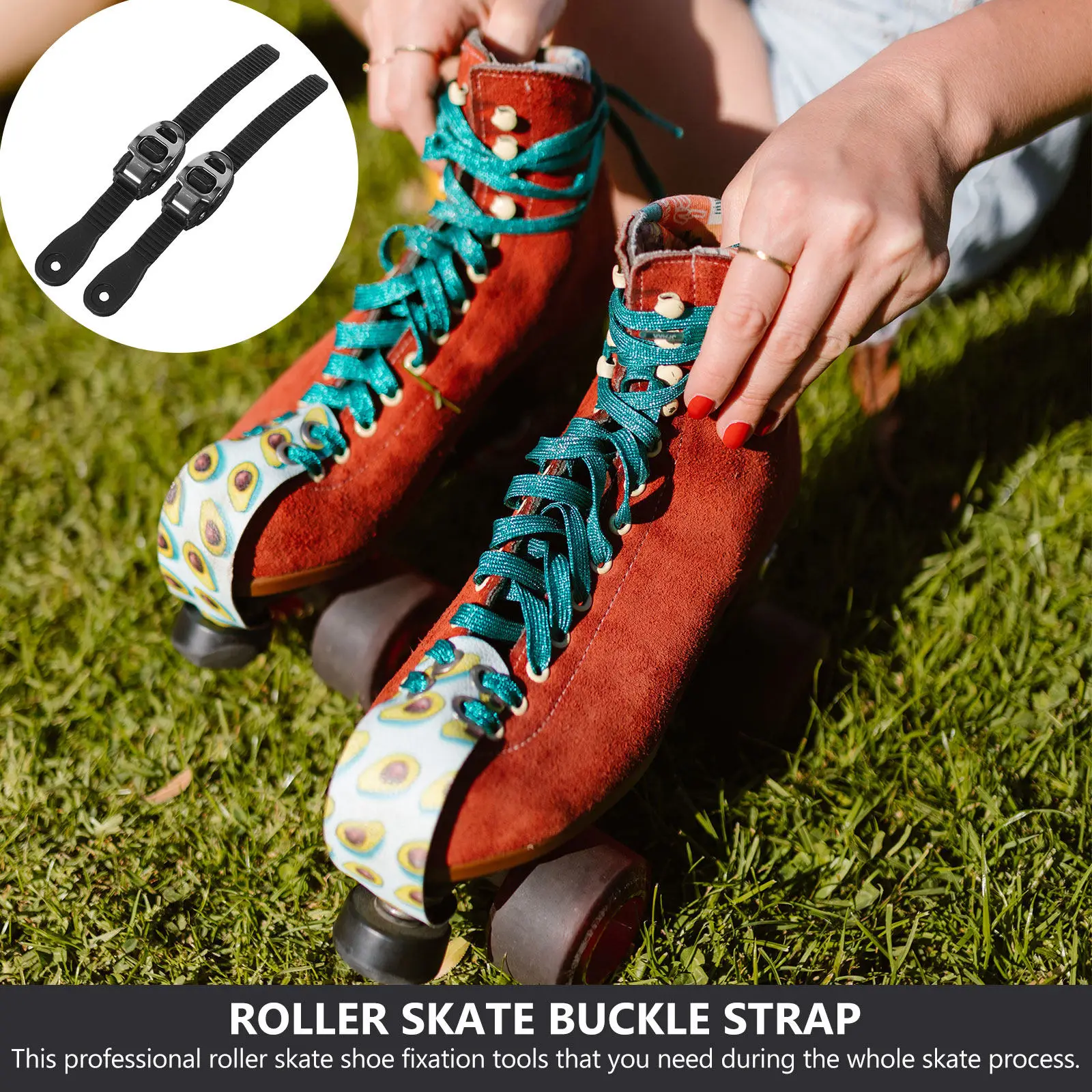 

2Sets Roller Skate Buckle Strap Universal Adjustable Buckle Strap for Roller Skates Secure Fit Prevent Falling Off Skate