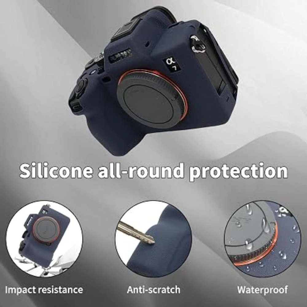 For Sony Alpha 7M5 A7R5 Silicone Case Dustproof Scratchproof Skin Soft rubber case Protective Cover+ 1PCS Free Tempered Film