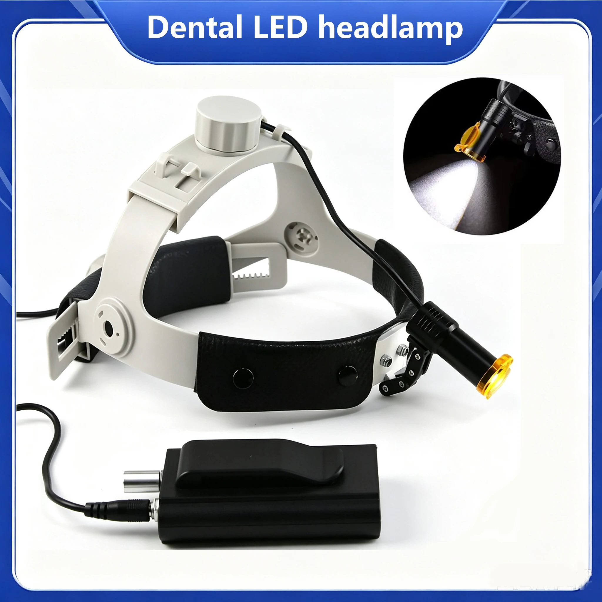 Dental LED headlamp Portable Adjustable 5W headlamp With Yellow Filter  oral magnifying glass headlamp Dentist Clinic Operation