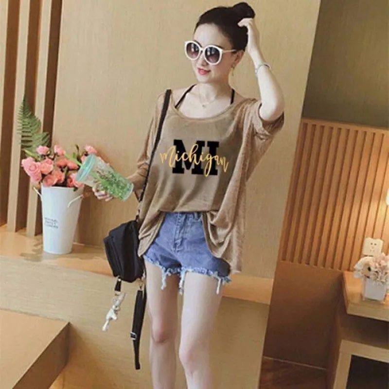 Sunscreen Jacket Short Sleeved T-shirt 2023 New Summer Korean Version Loose and Versatile Top+tank Top Two-piece Set