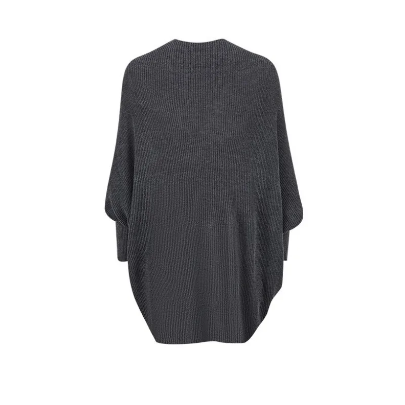 Women French Elegant Style Loose Versatile Knit Cape Shawl Elegant Slim Outerwear For Mature Ladies