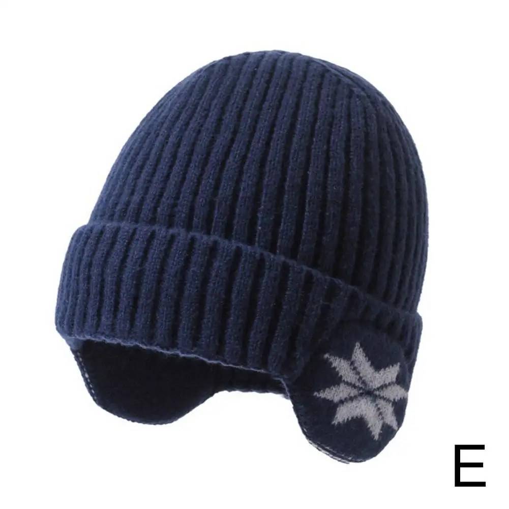 Gorros de invierno cálidos de felpa tejidos Benines para hombre y mujer, gorros de moda para la nieve, gorros de lana a prueba de frío para exteriores, gorro Unisex con orejas V6k8