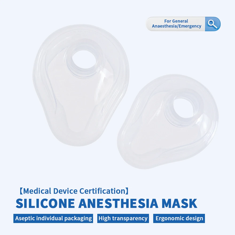 Califed Anesthesia Mask Silicone Reusable Sterilized Medical Anesthesia Breathing Face Mask For Newborn Adult Child  1Pcs/6Pcs