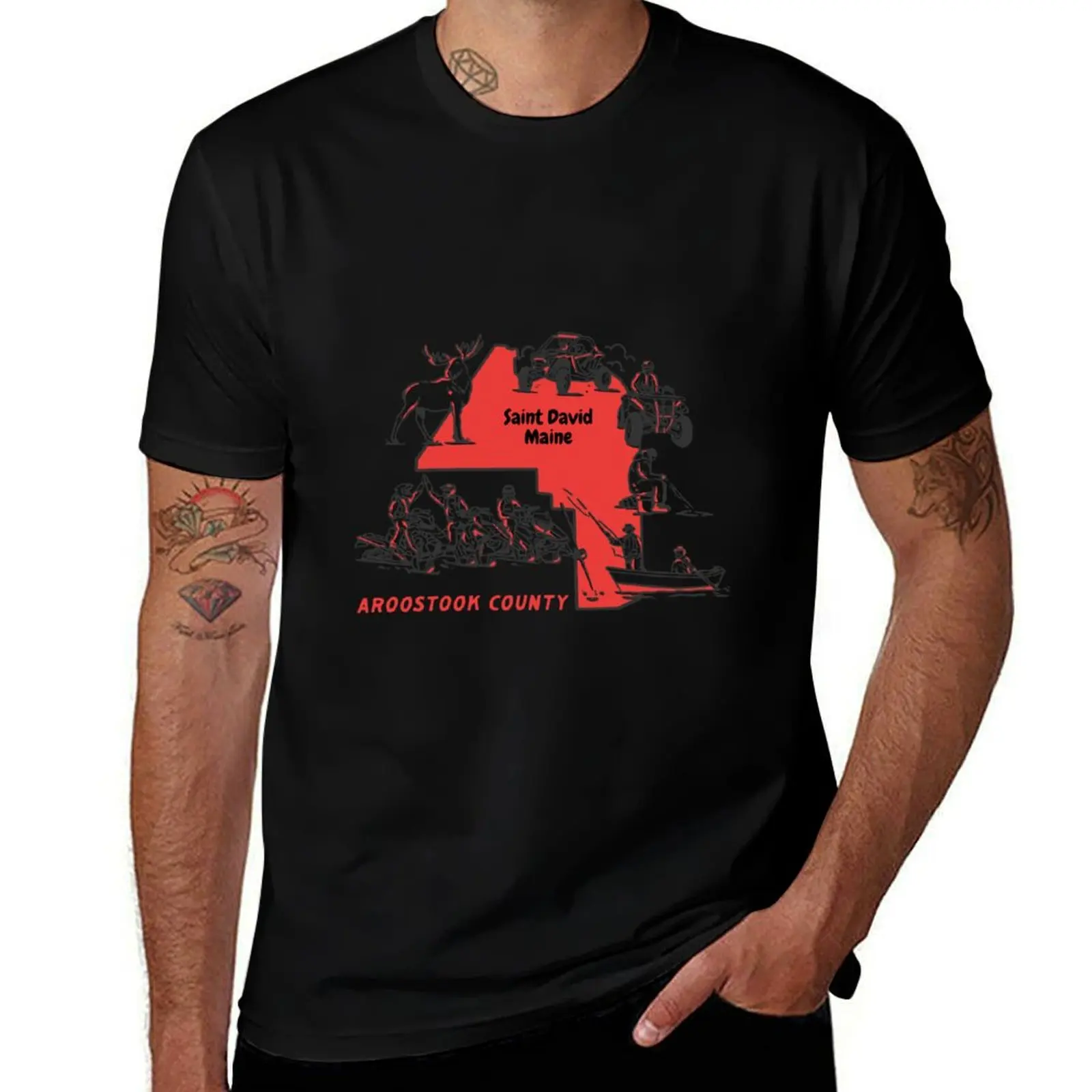 Saint David Maine T-Shirt Large Size Short Sleeve T-Shirt