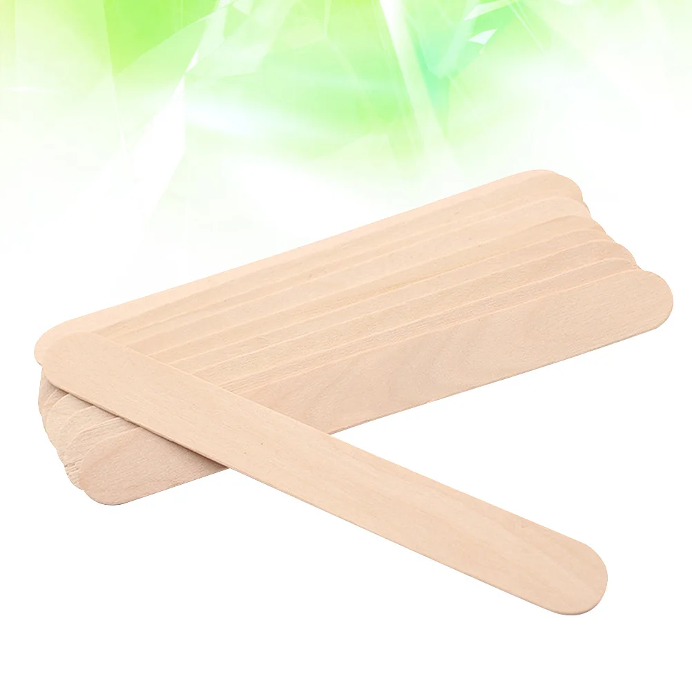

100pcs Scraper Premium Wood For Waxing Skin Care Tongue Cleaning Unhairing Tool Beauty Rod Light Yellow