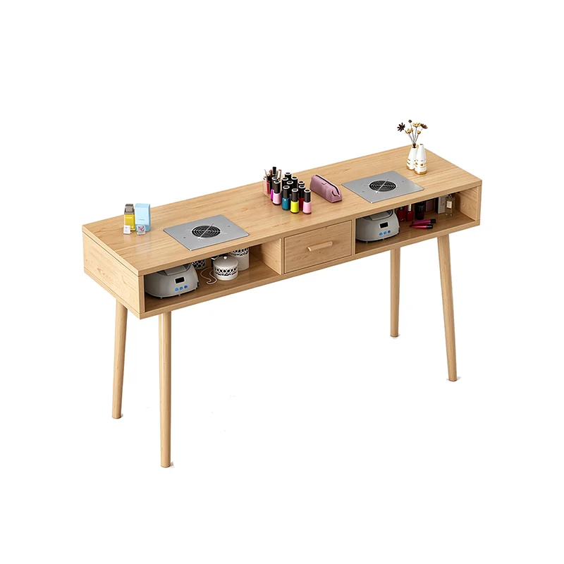Japanese Design Nail Desk High Quality Retro Premium Aesthetic Nail Desk Multifunction Classic Table Ongle Nail Salon Furniture