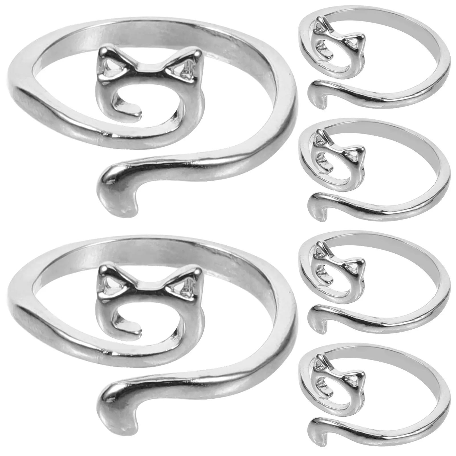 

6Pcs Alloy Knitting Rings Finger Guide Tension Protector Crochet Loop Yarn Guide Tool Knitting Rings Decorative Ring