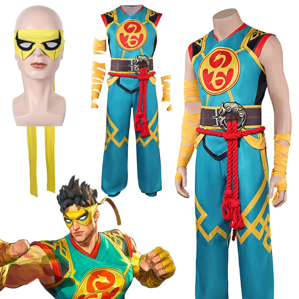 

Fantasia Rival Fist Iron Cosplay Clothing Game Male Superhero Disfraz Costume Men Fantasy Halloween Carnival Party Cloth