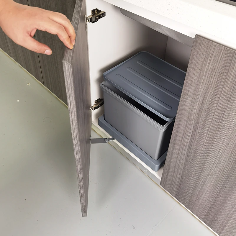 Cabinet Kitchen Cabinet Sink Cabinet Open Door Trash Can