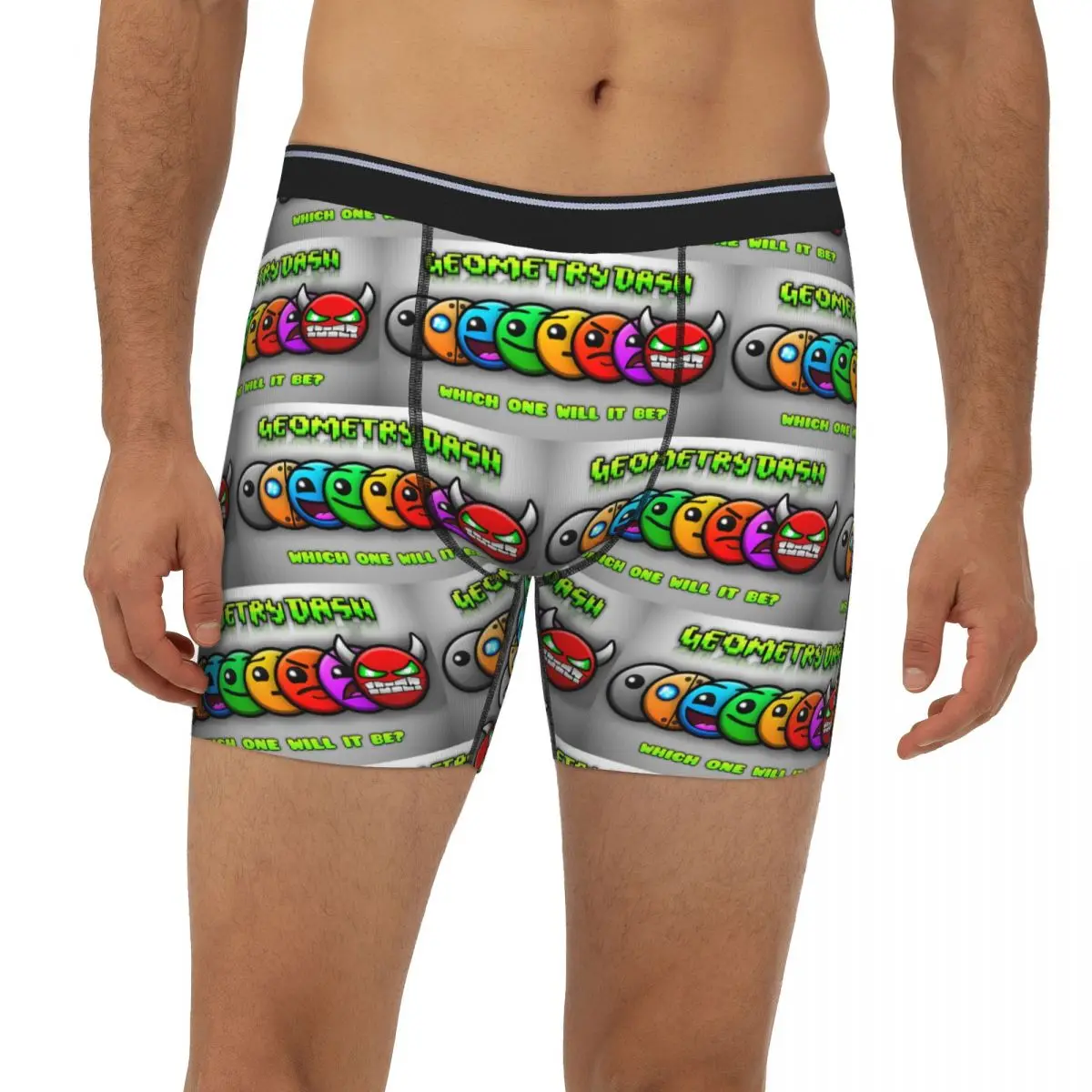 

Long Boxer Underpants Shorts Video Game Geometry Dash Panties Men's Breathable Underwear for Homme Man Boyfriend Gifts