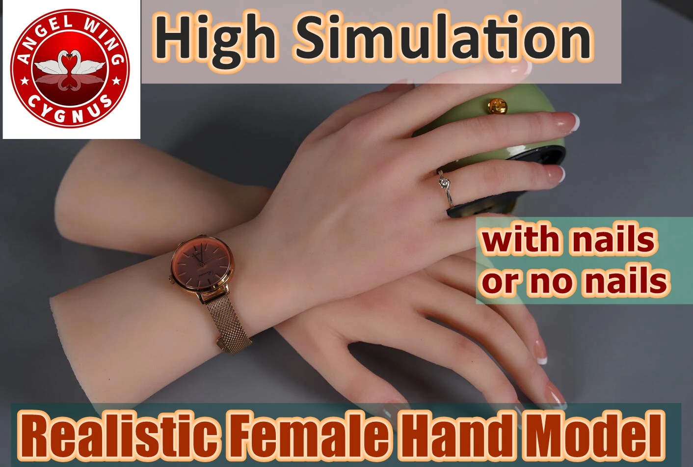 

High Simulation Silicone TPE Material Realistic Female Hand Model For Nail Art Finger Bendable Mannequin Display Jewelry Props