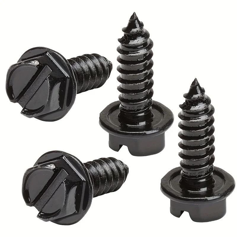 8pcs Chrome Plated License Plate Screw Kit - Stainless Steel Fasteners For Family Car, Truck, Van, SUV License Plate