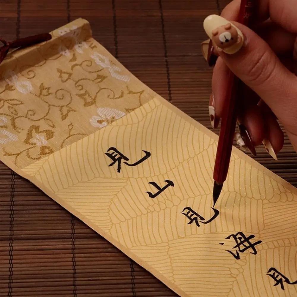 Painting Drawing Paper Gilded Rice Paper Scroll Blank Hanging Scroll Self-made Gifts Mini Batik Trumpet Scroll Hand-rolled