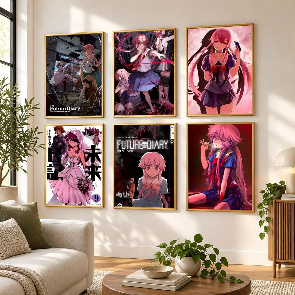 M-Mirai Nikki Future D-Diary Anime Poster HD art sticky wall waterproof home living room bedroom bar aesthetic decoration