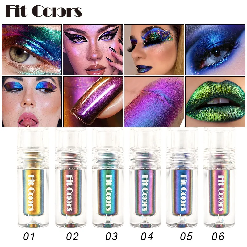 Chameleon Liquid Eyeshadow Glitter Film Forming Fast Drying Eyeshadow Color Changing High Pigmented Polarized Eye Makeup Tool