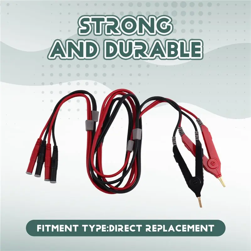 EYFL-4X 4-Wire Kelvin Test Lead Bottom Resistance With 4Mm Banana Plug Orichalcum Plated Probes For Electrical Testing