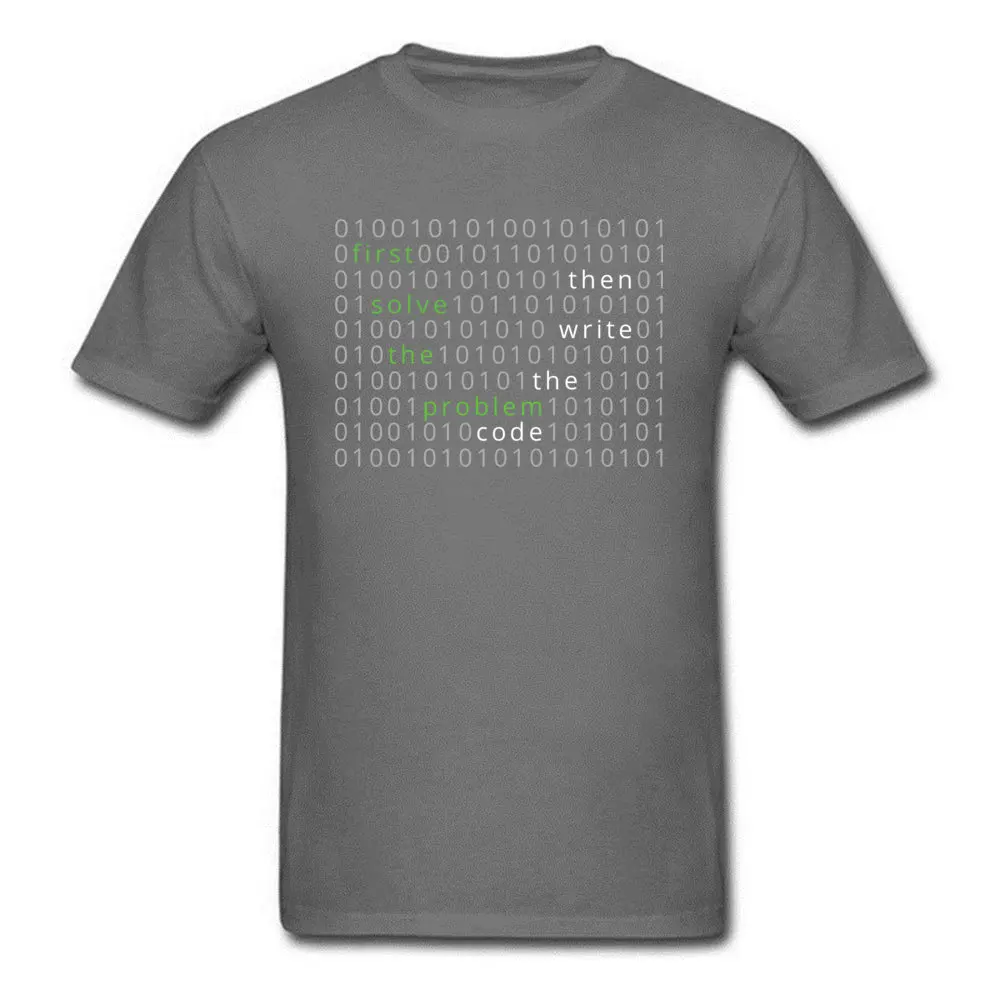 WordCloud First Solve the Problem Code Tshirts Program Hacker Problemmer IT Computer Camisa Tops & Tees Men Funny O-Neck