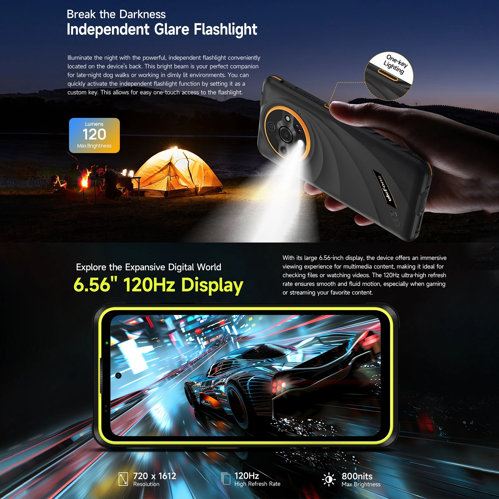 Ulefone Armor X31 Pro 5G Rugged Smartphone 6.56” 120Hz 8GB 256GB Night Camera 64MP 6050mAh Battery Android 14 NFC