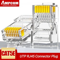 Ampcom-イーサネットケーブルCat5e,rj45コネクタ,8p8cモジュラーイーサネットケーブル,rj 45,イーサネットケーブル,圧着コネクタ,ネットワークプラグ