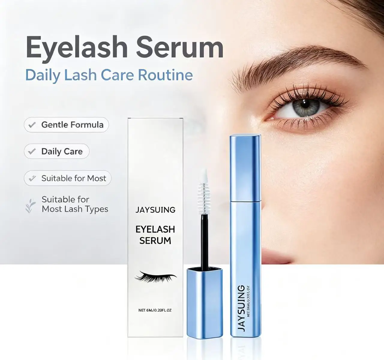 Jaysuing Eyelash Serum Gentle Daily Lash Care Serum For Natural Eyelash Conditioning Maintenance