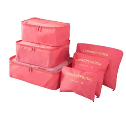 JJYY 1 Set/6 Stuks Kleding Reizen Opbergtas Set Organizer Plunjezak Koffer Handtas Kast Divider Lade
