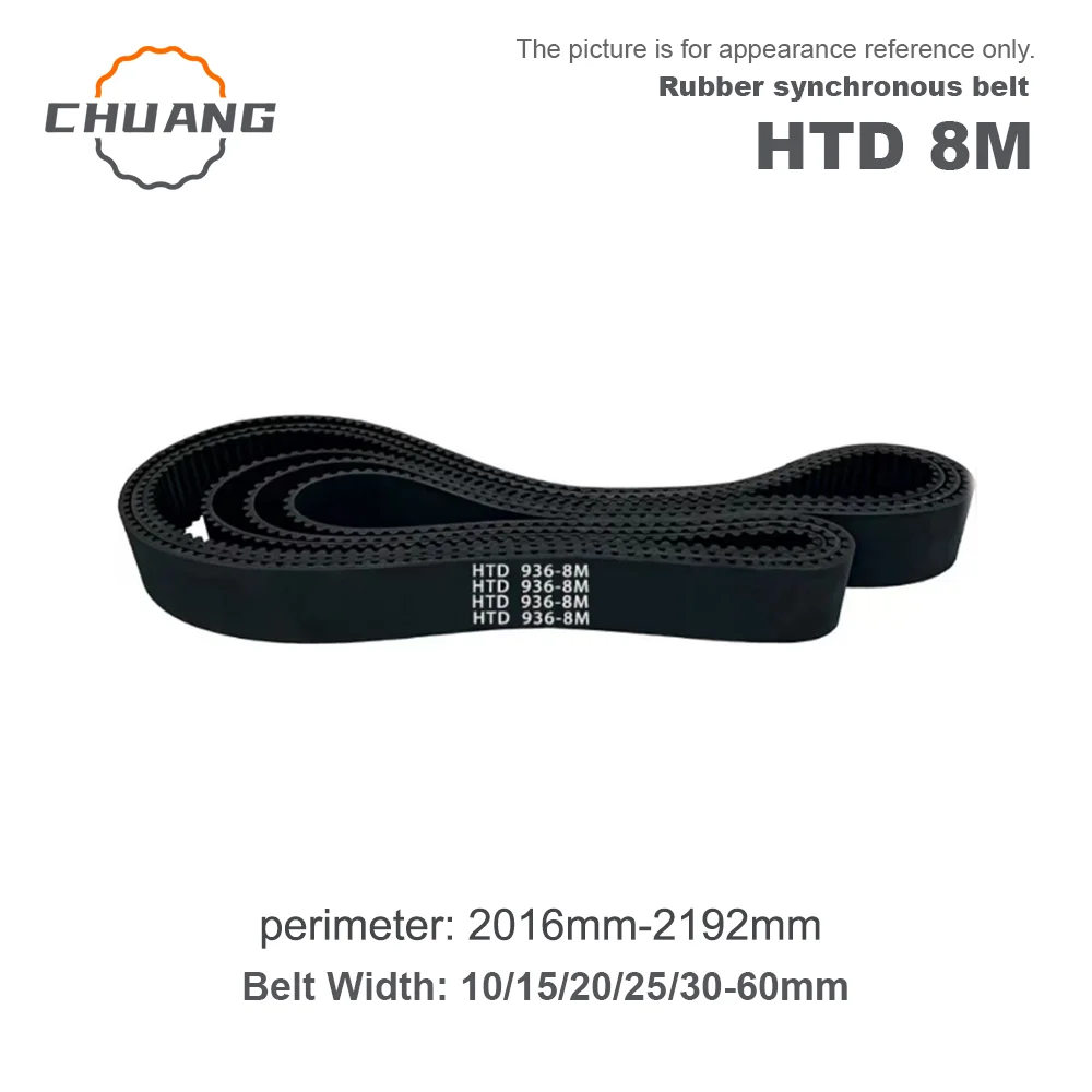 HTD 8M Rubber Timing Belt Width 15/20/ 25/30/ 40/50/60mm Length Perimeter 2016mm ~ 2192mm Closed Loop Pitch 8mm