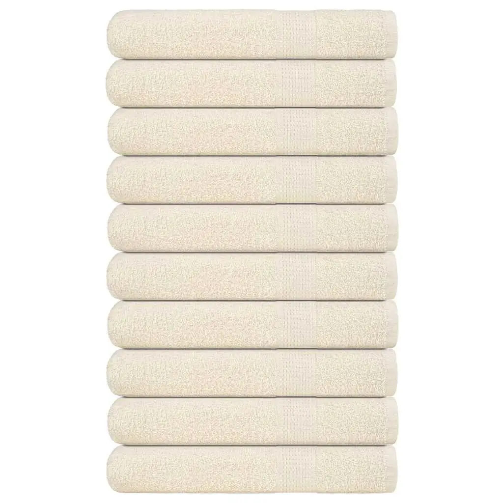 10 Pack Cream Sauna Towels 80x200 cm | 100% Cotton, 360 GSM Luxury Bath Towels