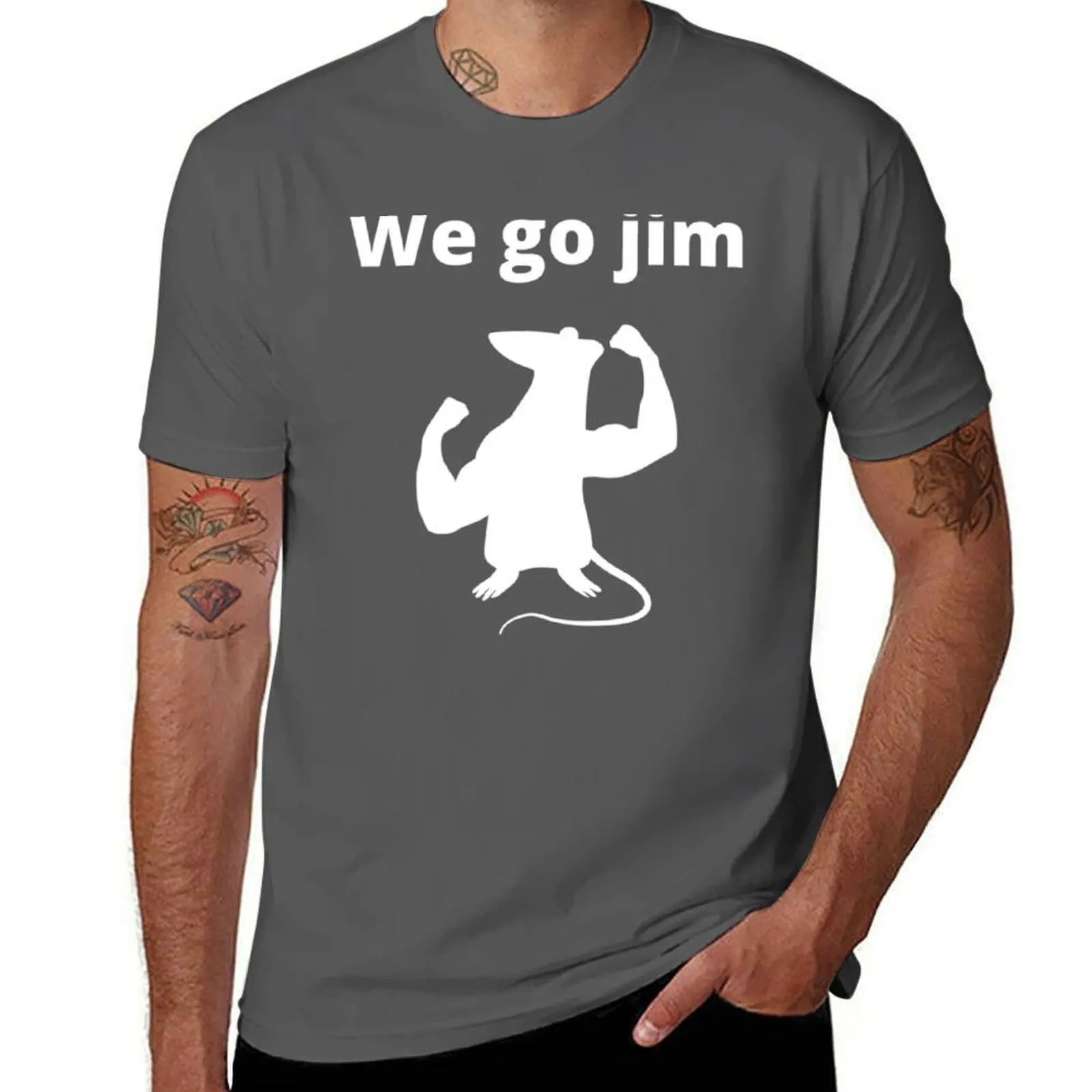 Мы йди Джим, мы не ходить в тренажерный зал сейчас, футболка Джим Крыса, мужская футболка с индивидуальным принтом, футболка