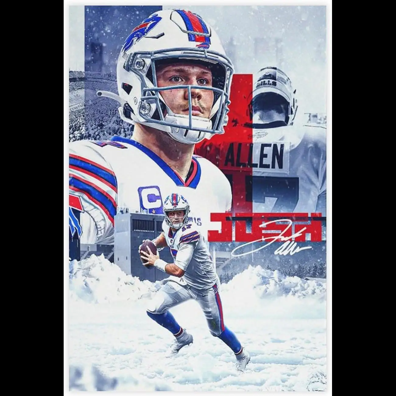 Josh Allen Canvas Poster xinch  Sports Celebrity Wall Art Decor for Living Room  Bedroom