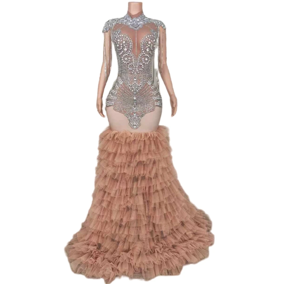 Glitzernde Damen-Göttin, Senior, Geburtstag, Abend, langes Kleid, Fotoshooting-Requisiten, Heimkehr, Feiern, Las Vegas, Show, Drag Queen-Kostüm