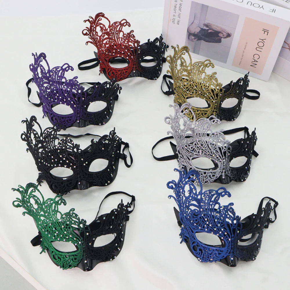 

Party Costume Mask Rhinestone Rhinestone Eye Mask Masquerade Ball Mask Decorative For Halloween Masquerade Ball Party