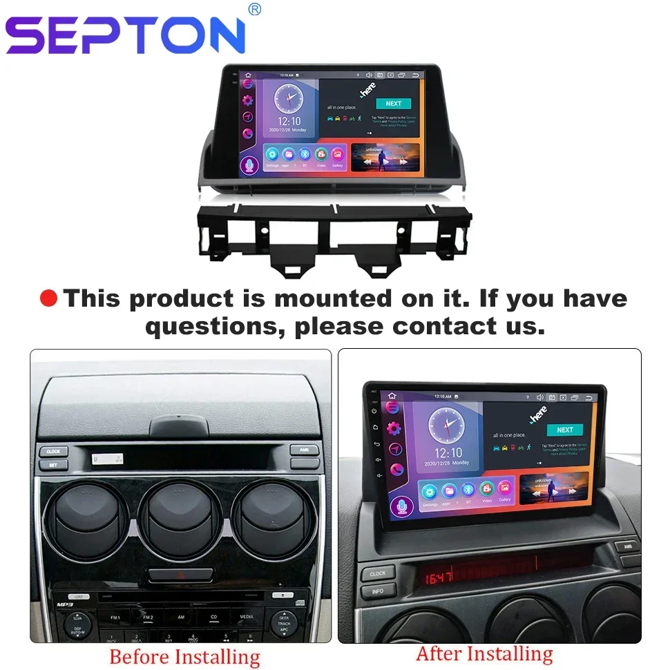 SEPTON Car Radio for Mazda 6 2002 2003 2004 2005 2006 2007 2007 2008 4G CarPlay Navi GPS Multimedia Player 8Core 2Din Head Unit