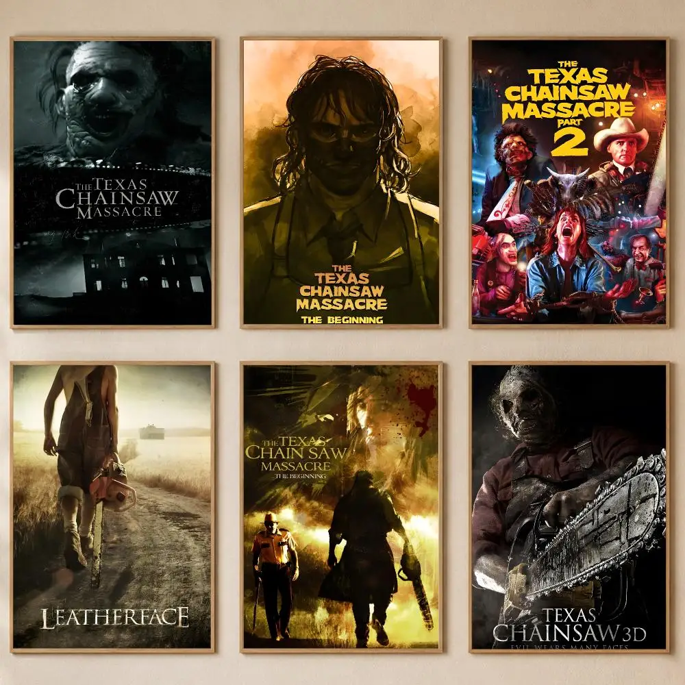 Slasher Movie The Texas Chainsaw Massacre Poster PP Self-Adhesive Bedroom Gaming Cafe/Bar Vintage Aesthetic Decor Ideal Gift
