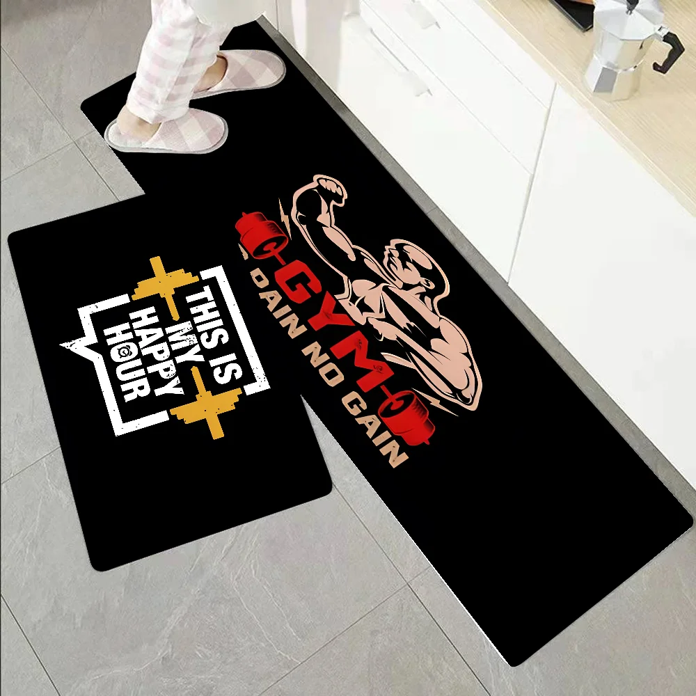 

G-Gym Floor Mat Graphic Printed Flannel Doormats For Bathroom Kitchen Entrance Carpet Home Decor