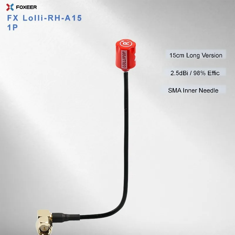 Foxeer Micro Lollipop 5.7G 2.5dBi Omni RHCP SMA Inner Needle 15cm Long Version FPV Antenna