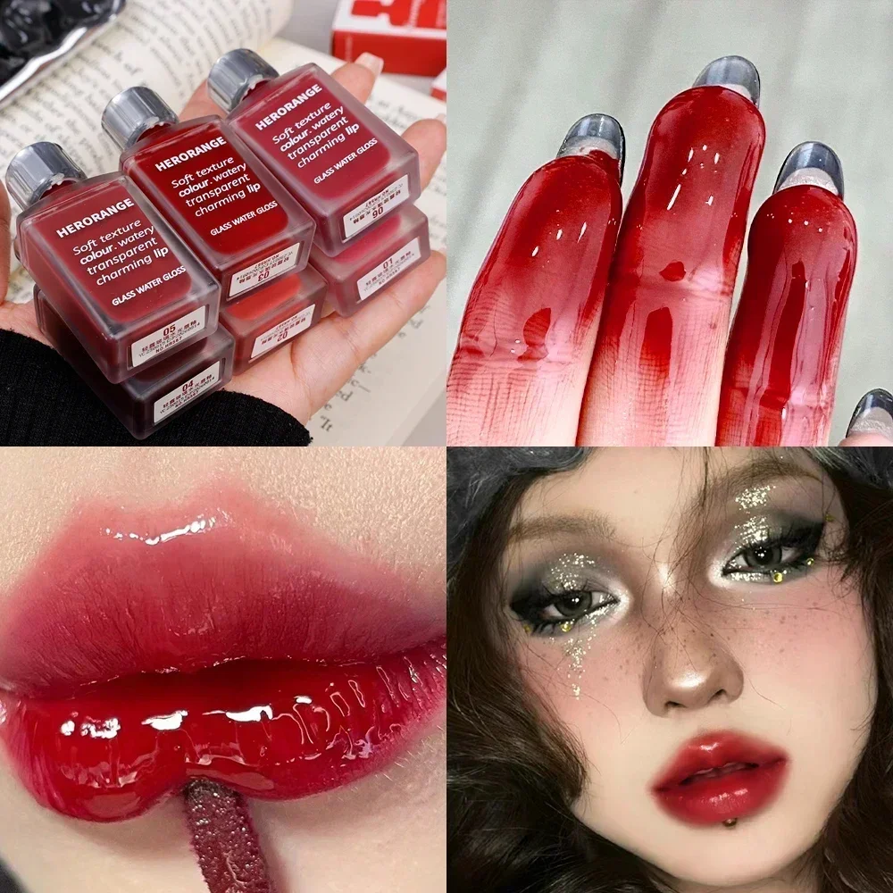 Mirror Water Light Lip Gloss Waterproof Lasting Non-stick Cup Jelly Liquid Lipsticks Moisturiz Hydrating Lip Glaze Korean Makeup