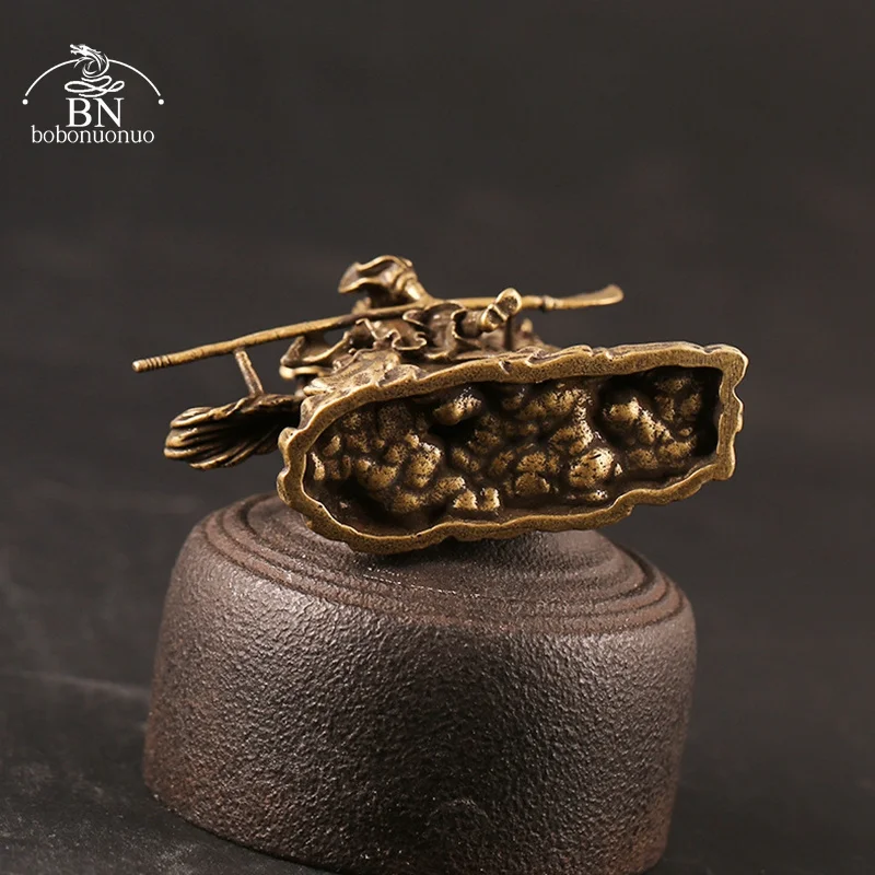 النحاس الصينية إله الثروة ركوب الخيل غوان قونغ تمثال إكسسوارات ديكور منزلي النحاس مكتب عمل ديكور بوذا الحلي