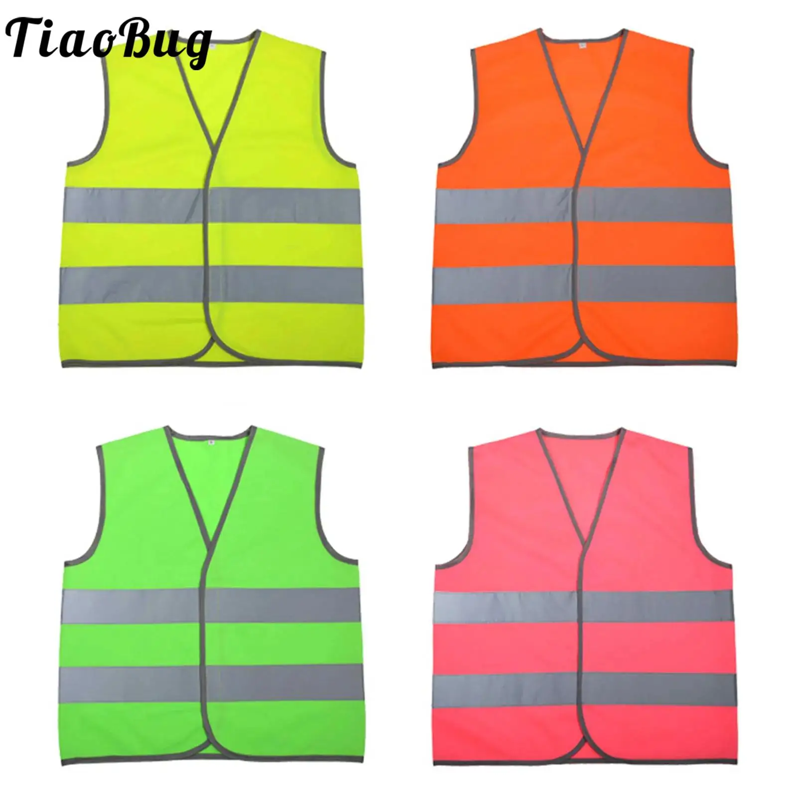 Kids Boys Girls Reflective Safety Vests V Neck Sleeveless Volunteer Vest Outdoor Activities Uniform