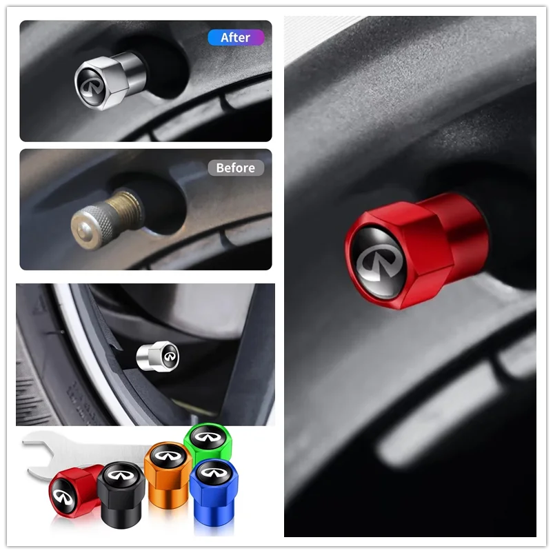 

4pcs Car Tire Valve Cover Auto Logo Valve For ESQ QX30 QX50 QX60 QX70 EX JX35 G35 G37 EX3 G20 FX37