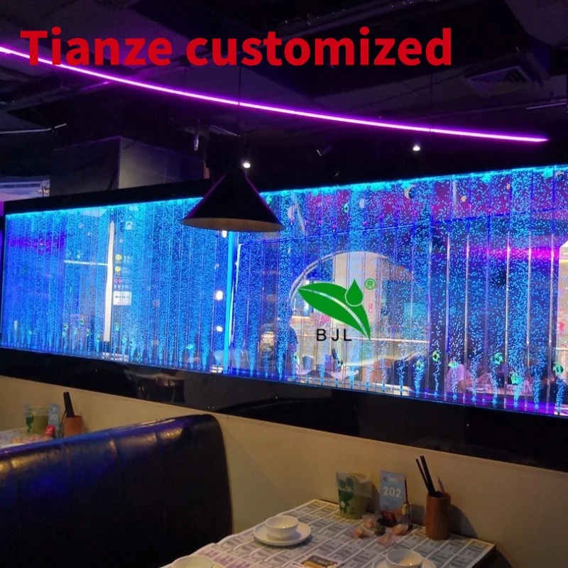 (Customized) modern led acrylic water bubble lamp wall partition screen restaurant decor