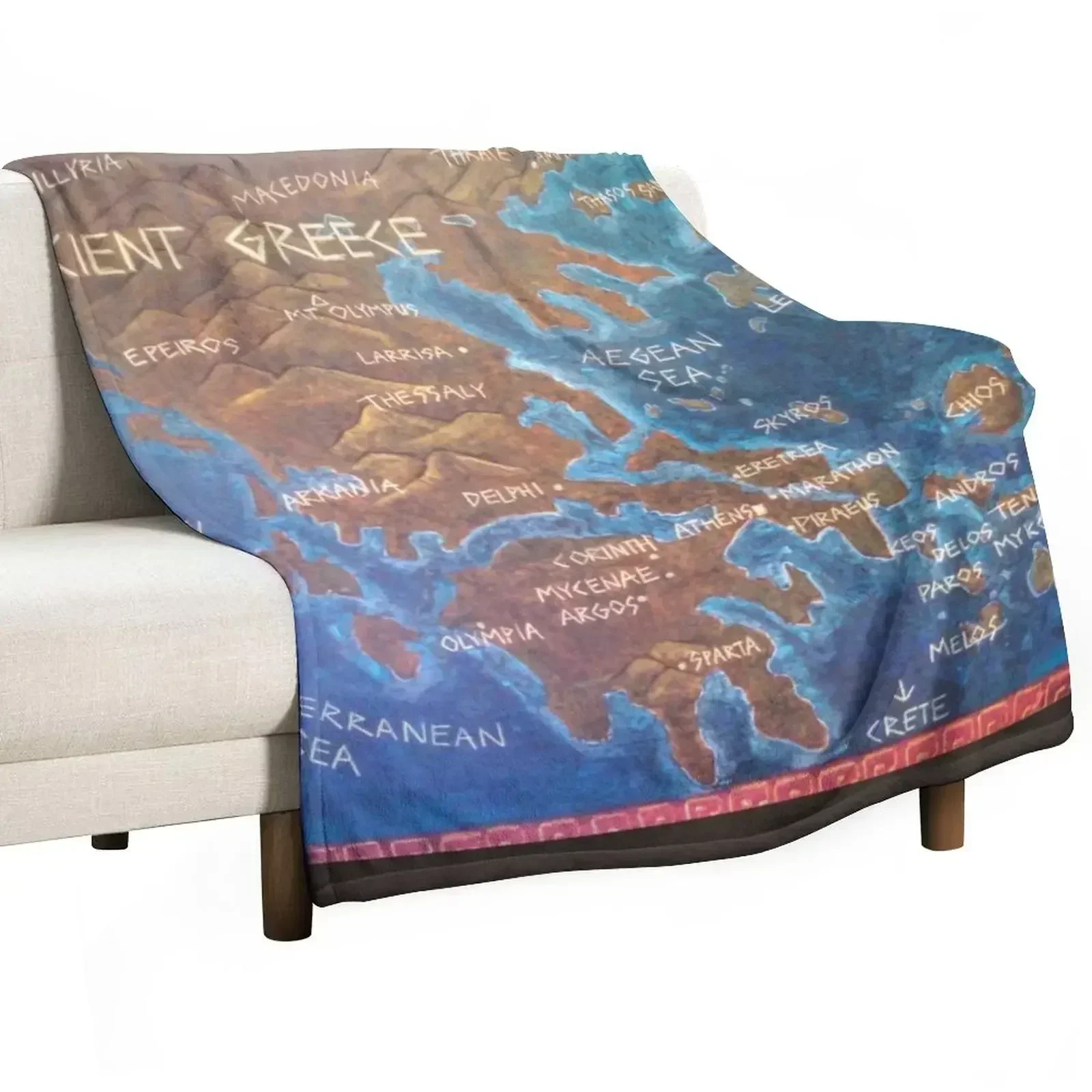 

Map of Ancient Greece Throw Blanket No Pilling Soft Warm Blanket for Bed