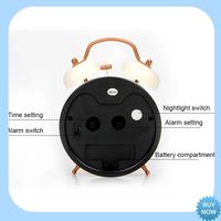A47Z Child Bed Bell Metal Small Alarm Clock Belt Eye-Lantern Mute Alarm Clock Lounged Desk Clock Bedside Wake Up Clock Easy To U
