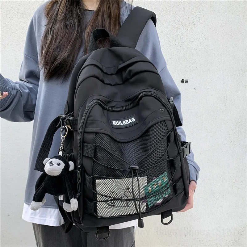 2024 Trendy Cross Rope School Bag Female College Student Versatile Backpack Ins Japanese College Style Backpack For Women