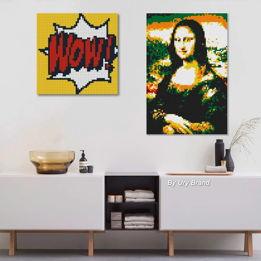 Pixel Art Pop Mona Lisa Smile Mosaic Home Famous Lion Decorative DIY Painting By Numbers Building Blocks MOC Set Creative Gifts